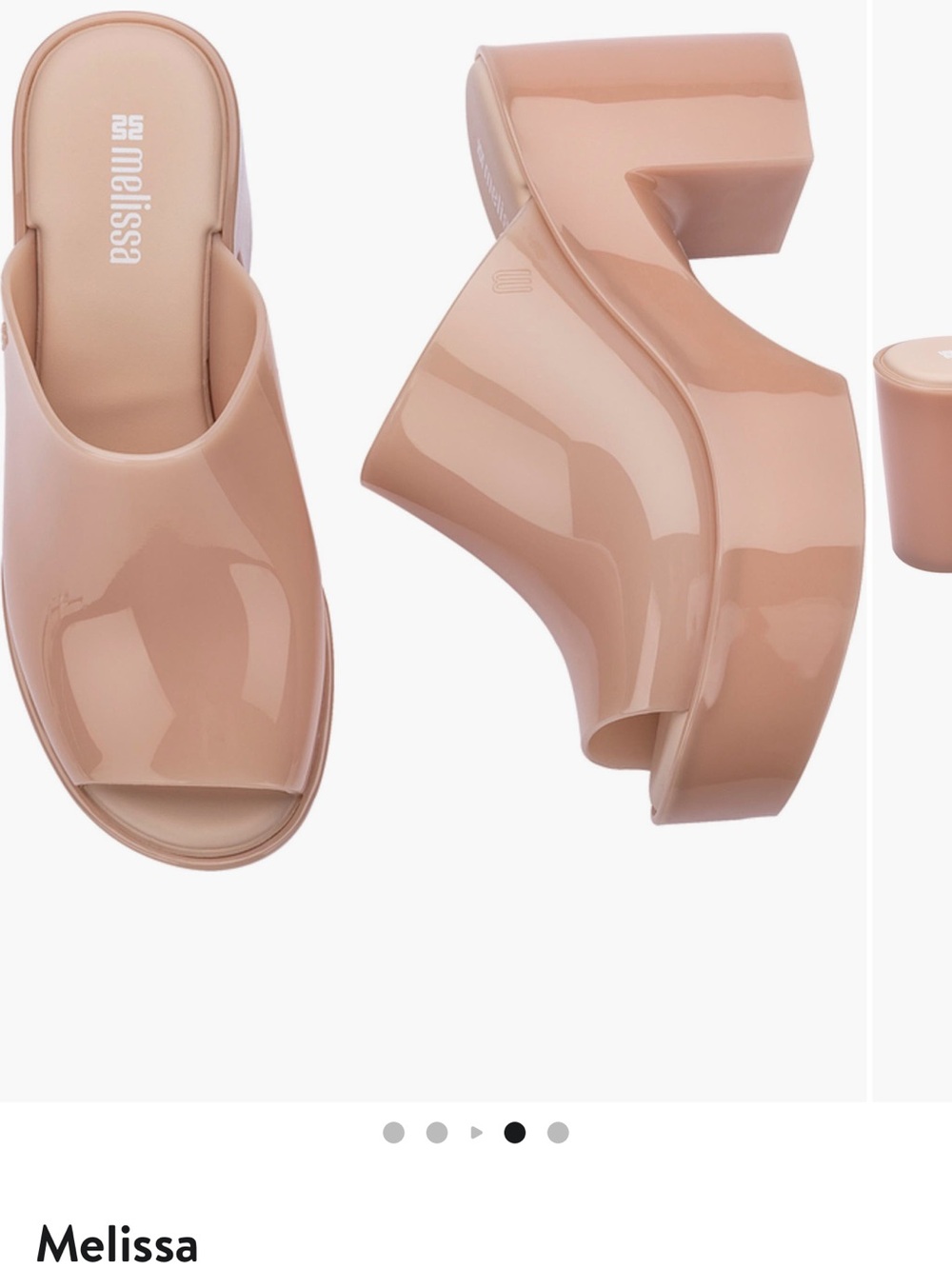 Melissa Platform jelly mules nude pink